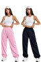 2-Piece High Waist Winter Fleece-Lined Unisex Full-Fit Elastic Leggings Sweatpants