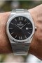 Excellent Black Dial Men's Wristwatch |   42mm Steel Case, Steel Band, 5Atm