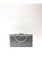 Platinum Color Wavy Patterned Material Evening Dress Portfolio Clutch Women's Bag Can Be Used in Hand and with Long Strap