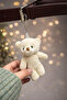 Women's Teddy Bear Charm Detailed Zipper Closure Black Belt Strap Hand and Shoulder Bag Teddy - 4