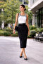 Women's Striped Detail Knit Crop Blouse