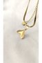 316L Steel Gold Fish Tail Pearlescent Model Gold Steel Necklace Does Not Tarnish -45