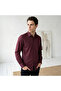 Slim Fit Long Sleeve Cotton Hidden Button Collar Oxford Shirt