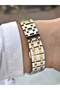 Special Design Steel Band Steel Case Silver-Gold Color Women Wristwatch S04419Mr - 5