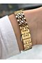 Special Design Steel Band Steel Case Gold Color Women Wristwatch Jg04288Mr - 5