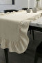 100% Cotton Natural Ruffled Runner - Bohemian Tablecloth 110X50 cm - 3