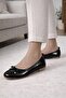 Auri Shiny Patterned Bow Detailed Non-Slip Sole Orthopedic Women's Ballerinas - 2