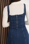 Nova Midi Length Classic Blue Strap Women's Denim Dress Bnj-4993 - 6