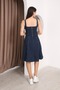 Nova Midi Length Night Blue Strappy Women's Denim Dress Bnj-4990 - 5