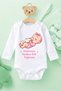 Baby Bodysuit with Funny Text I Drink Milk (Girl) B Printed 100% Cotton Bodysuit - 3