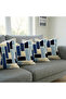 Punch Embroidery Pattern 3D Digital Printed Blue Color Embroidery Rectangular Rug Pattern 2-Piece Throw Pillow Cover - 2