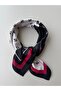 Black and white sailor anchor patterned modal women's scarf bandana 50x50 cm mini size hair neck bag