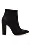 Vrt-4801 Black Suede High Thick Heeled Zippered Women's Boots - 4