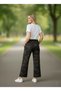 Women's Anthracite 2 Thread Cut High Waist Sweatpants Nj29 - 3