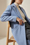 9085 Kaşe Kaban - Blue - 4