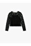 Star Pattern Long Sleeve Crew Neck Blouse - 2