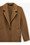 Long Sleeve Buttoned Pocketed Double Breasted Long Cashmere Coat - 3