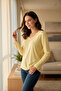 Women's Knitted Long Sleeve V-Neck T-Shirt