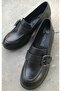 2555006K Women's Genuine Leather Thick Heeled Classic Loafer Shoes - 2