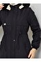 Full Length Fur Lined Elastic Waist K Hooded Coat Mde1405002 - 5