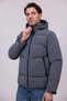 Men's Anthracite Winter Nova Fabric Water and Windproof Detachable K Hooded Puffer Jacket with Inner Pocket - 4