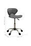 Office Chair Grey Faux Leather - 3