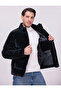 Men's Black Water and Windproof Nova Fabric Detachable Hooded Zipper Snap Detailed Inflatable Jacket - 6