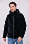 Men's Black Winter Nova Fabric Water and Windproof Detachable K Hooded Puffer Jacket with Inner Pocket - 2