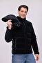 Men's Black Water and Windproof Nova Fabric Detachable Hooded Zipper Snap Detailed Inflatable Jacket - 4