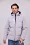 Men's Stone Winter Nova Fabric Water and Windproof Detachable K Hooded Puffer Jacket with Inner Pocket - 2