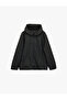 Long Sleeve Zippered Pocket Detailed Water Repellent Hooded Raincoat - 3
