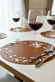 Deluxe Series 6-Piece Faux Leather Round Placemat Set - Brown - 2
