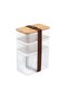 Transparent Zebra 3-Piece Bamboo Lid Lunch Box - 1 Lt + 0.5 Lt + 0.5 Lt - Storage Container