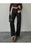 Double Knee Laser Cut Boyfriend Jeans with Wide Legs - 2