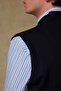 Forte Knitted Fabric Wool Modern Fit Navy Blue Mock Neck Men's Plain Knitwear - 3