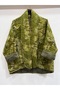 Women's Oil Green Italian Drop Sleeve Floral Print Cotton Oversized Quilted Kimono & Kaftan