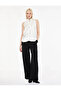 Tie Detail Stand Collar Ruffle Sleeveless White Women's Blouse 6Wak60002Ew