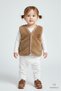 Welsoft Baby Girl Snap Fastener Vest |   Soft Textured, Teddy Bear Emblem, Plush Baby Vest Brown - 5
