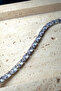 Baguette Design Waterway Zircon Crystal Stone Silver Color Women's Bracelet - 5
