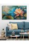 Oil Painting Look Lotus Single Piece Canvas - Canvas Painting - 2