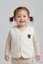 Welsoft Baby Girl Snap Fastener Vest |   Soft Textured, Teddy Bear Embroidered, Plush Baby Vest Cream 6-36 Months