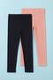 Girl's Transitional Cotton Ribbed Knit 2-Piece Tights