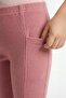 Girls' Ribbed Knit Transitional Pocket Sports Leggings - 3