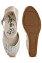 Women Tweed Round Toe Woven Wedges in White - 5