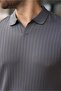 Anthracite Polo Neck Knitwear Men's T-Shirt E7461 - 3