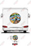 Couple Drinking Coffee Looking at the View Caravan Sticker Decal