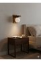 White Top Glass Burning Wood Wall Sconce