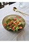 20 cm Glass Salad Plate Smoked Salad Bowl Medium Size Plate for 2-3 People - 4