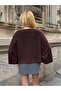 Women's Batwing Sleeve Poncho Blouse Brown - 7