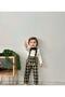 Boy's Plaid Salopet + White Shirt + Bow Tie 3-Piece Stylish Set